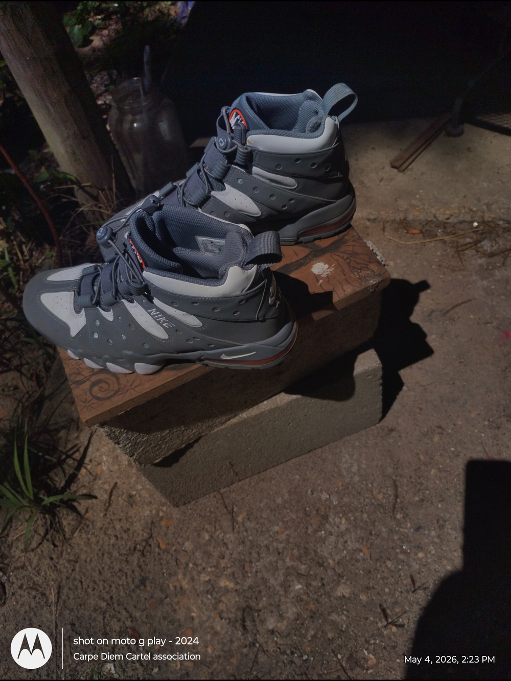 Nike Men’s Gray and Light Gray Athletic High-Top Sneakers